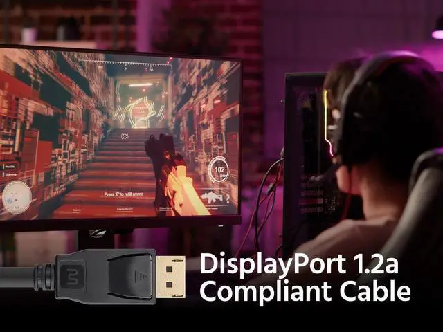 Alt view image 12 of 13 - Monoprice Select Series DisplayPort 1.2 Cable, 10ft