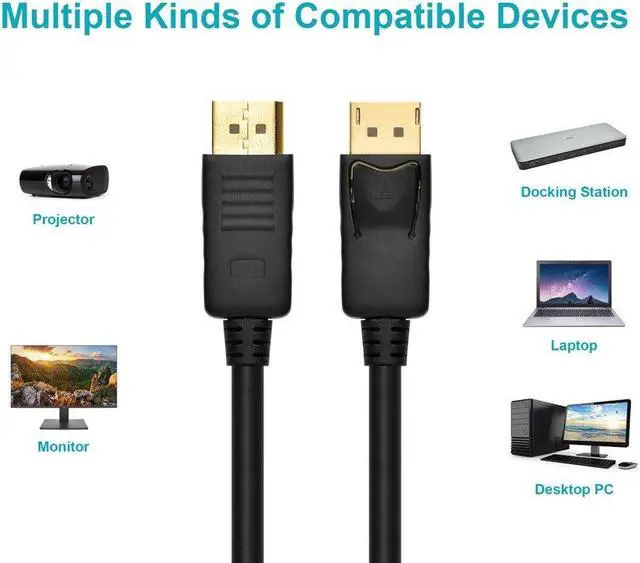 Alt view image 15 of 20 - Monoprice Select Series DisplayPort 1.2 Cable, 6ft