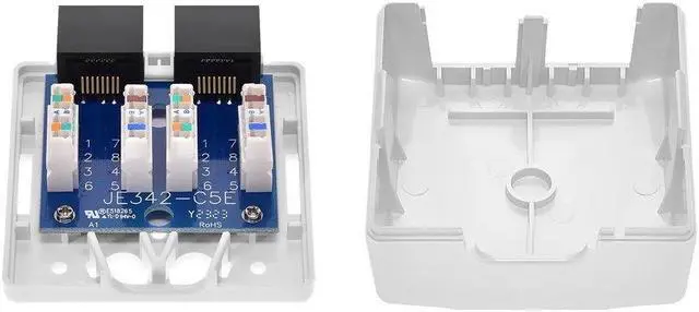 Alt view image 7 of 9 - Monoprice 2-port Cat5e Surface Mount Box - White