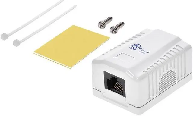 Alt view image 8 of 9 - Monoprice 1-port Cat5e Surface Mount Box - White