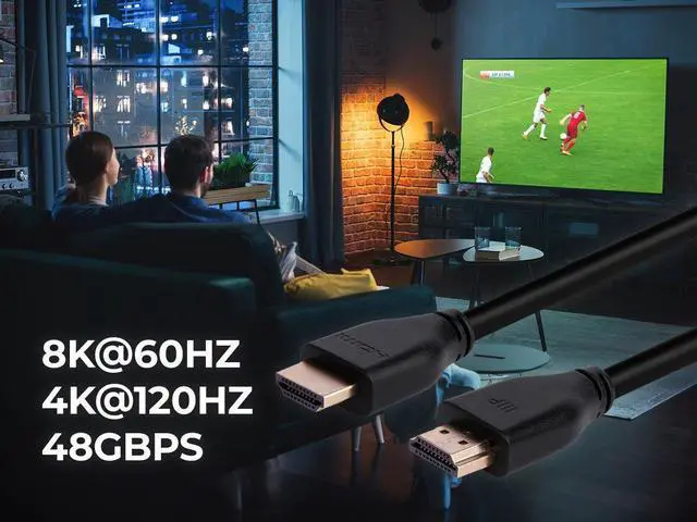 Alt view image 5 of 10 - Monoprice 8K HDMI 2.1 Cable - 6 Feet - Black | Ultra High Speed, 48Gbps, Compatible with Sony PS5 / Microsoft / Xbox Series X & Series S and More