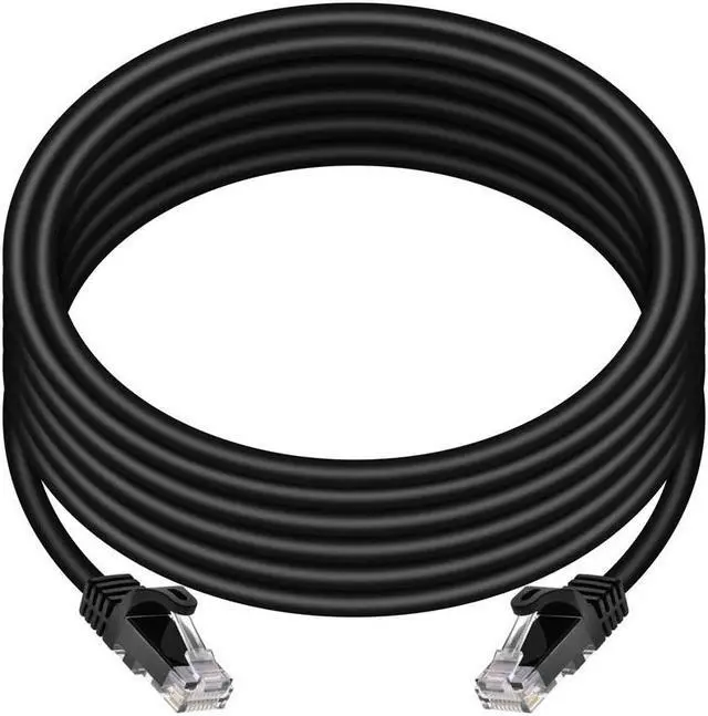 Alt view image 6 of 8 - Monoprice Cat6 Ethernet Patch Cable - 20 Feet - Black | Network Internet Cord - Snagless RJ45, Stranded, 550Mhz, UTP, Pure Bare Copper Wire, 24AWG - Flexboot Series