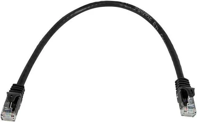 Alt view image 5 of 7 - Monoprice Cat6 Ethernet Patch Cable - 0.5 Feet - Black | Network Internet Cord - RJ45, Stranded, 550Mhz, UTP, Pure Bare Copper Wire, 24AWG - Flexboot Series