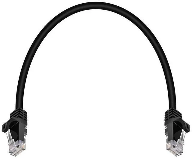 Alt view image 8 of 10 - Monoprice Cat6 Ethernet Patch Cable - 1 Feet - Black | Network Internet Cord - RJ45, Stranded, 550Mhz, UTP, Pure Bare Copper Wire, 24AWG - Flexboot Series
