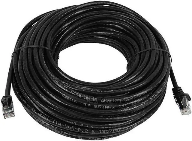 Alt view image 9 of 13 - Monoprice Cat6 Ethernet Patch Cable - 75 Feet - Black | Network Internet Cord - RJ45, Stranded, 550Mhz, UTP, Pure Bare Copper Wire, 24AWG - Flexboot Series