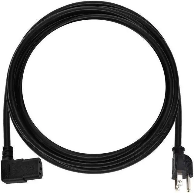 Alt view image 10 of 12 - Monoprice 10ft 14AWG Power Cord w/ 3 Conductor PC Power Connector Socket, 15A (NEMA 5-15P to Right Angle IEC-320-C13)