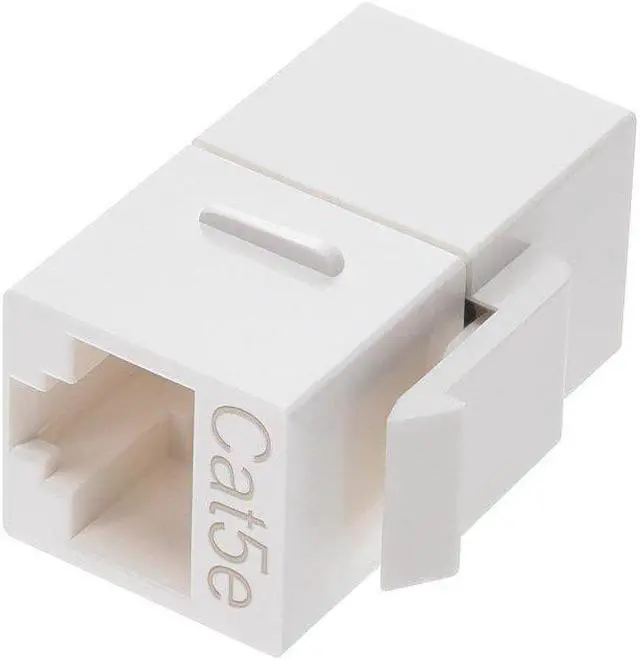 Alt view image 5 of 6 - Monoprice 8P8C RJ45 Cat5e Inline Coupler Type Keystone Jack - White, Fits All Standard Keystone Wall Plates And Panels
