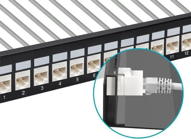 Alt view image 6 of 6 - Monoprice 8P8C RJ45 Cat5e Inline Coupler Type Keystone Jack - White, Fits All Standard Keystone Wall Plates And Panels