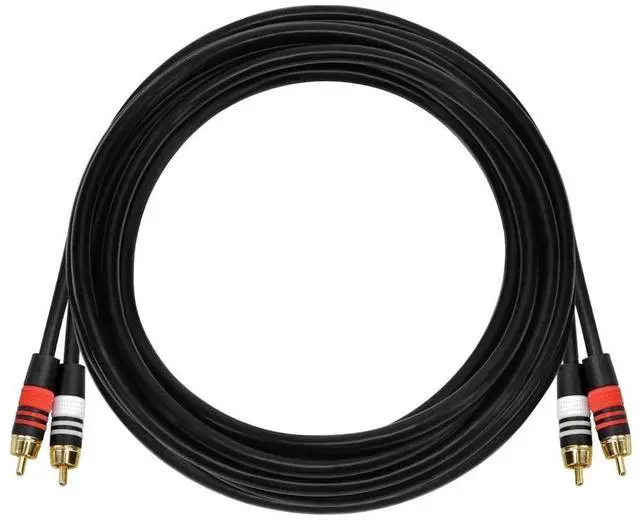 Alt view image 14 of 16 - Monoprice 10ft Premium 2 RCA Plug/2 RCA Plug M/M 22AWG Cable - Black