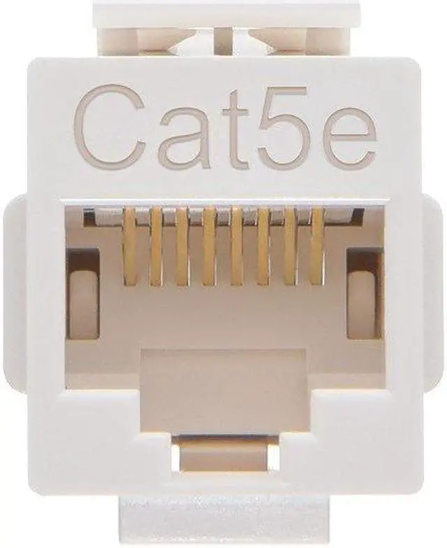 Alt view image 4 of 6 - Monoprice 8P8C RJ45 Cat5e Inline Coupler Type Keystone Jack - White, Fits All Standard Keystone Wall Plates And Panels