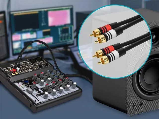 Alt view image 15 of 16 - Monoprice 10ft Premium 2 RCA Plug/2 RCA Plug M/M 22AWG Cable - Black