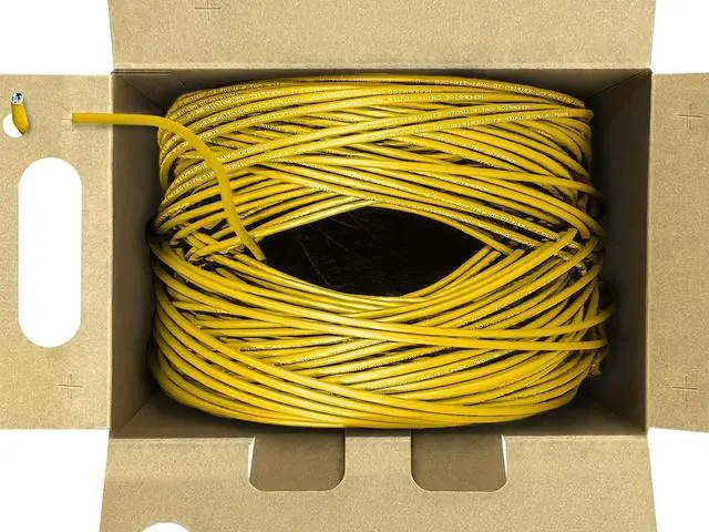 Alt view image 6 of 9 - Monoprice Cat6 Ethernet Bulk Cable - 1000 Feet - Yellow | Network Internet Cord - Solid, 550Mhz, UTP, CMP, Plenum, Pure Bare Copper Wire, 23AWG, No Logo