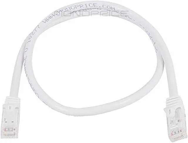 Alt view image 6 of 8 - Monoprice Cat6 Ethernet Patch Cable - 2 Feet - White | Network Internet Cord - RJ45, Stranded, 550Mhz, UTP, Pure Bare Copper Wire, 24AWG - Flexboot Series