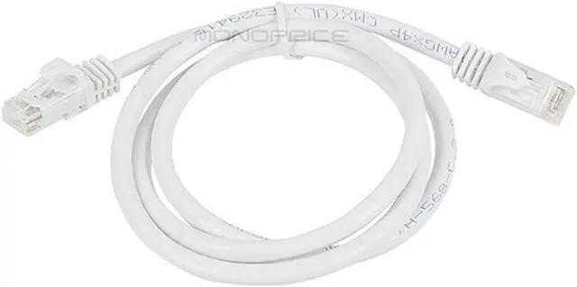 Alt view image 9 of 11 - Monoprice Cat6 Ethernet Patch Cable - 3 Feet - White | Network Internet Cord - RJ45, Stranded, 550Mhz, UTP, Pure Bare Copper Wire, 24AWG - Flexboot Series