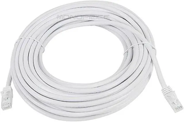 Alt view image 9 of 12 - Monoprice Cat6 Ethernet Patch Cable - 50 Feet - White | Network Internet Cord - RJ45, Stranded, 550Mhz, UTP, Pure Bare Copper Wire, 24AWG - Flexboot Series