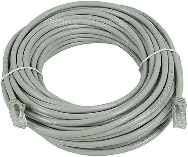 Alt view image 11 of 18 - Monoprice Cat6 Ethernet Patch Cable - 50 Feet - Gray | Network Internet Cord - RJ45, Stranded, 550Mhz, UTP, Pure Bare Copper Wire, 24AWG - Flexboot Series