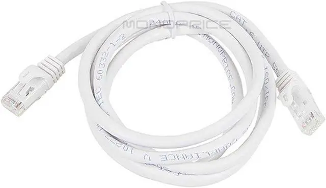 Alt view image 7 of 9 - Monoprice Cat6 Ethernet Patch Cable - 5 Feet - White | Network Internet Cord - RJ45, Stranded, 550Mhz, UTP, Pure Bare Copper Wire, 24AWG - Flexboot Series