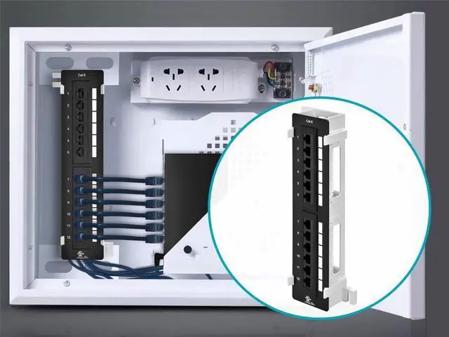 Alt view image 20 of 20 - Monoprice 12-port Vertical Cat6 Mini Patch Panel With Screws, UL Listed, 110 Type (568A/B Compatible)
