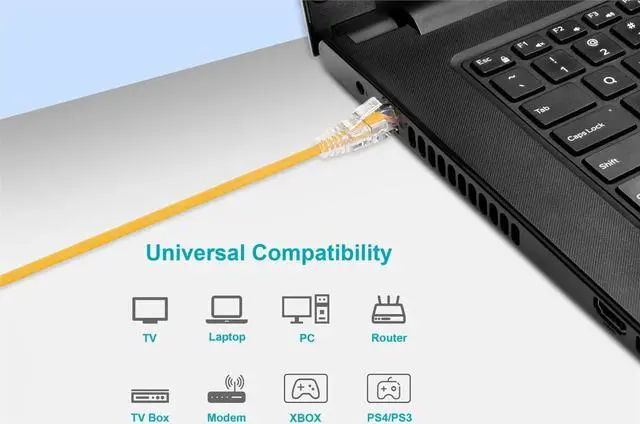 Alt view image 16 of 16 - Monoprice Cat6 Ethernet Patch Cable - 5 Feet - Yellow | Network Internet Cord - Snagless RJ45 Stranded 550MHz UTP CMR Riser Rated Pure Bare Copper Wire 28AWG - SlimRun Series