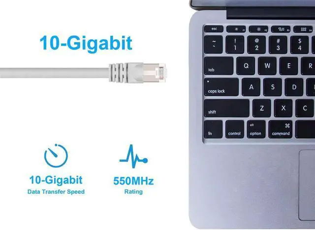 Alt view image 6 of 8 - Monoprice Cat6A Ethernet Patch Cable - 20 Feet - White | Network Internet Cord - RJ45, 550Mhz, STP, Pure Bare Copper Wire, 10G, 26AWG