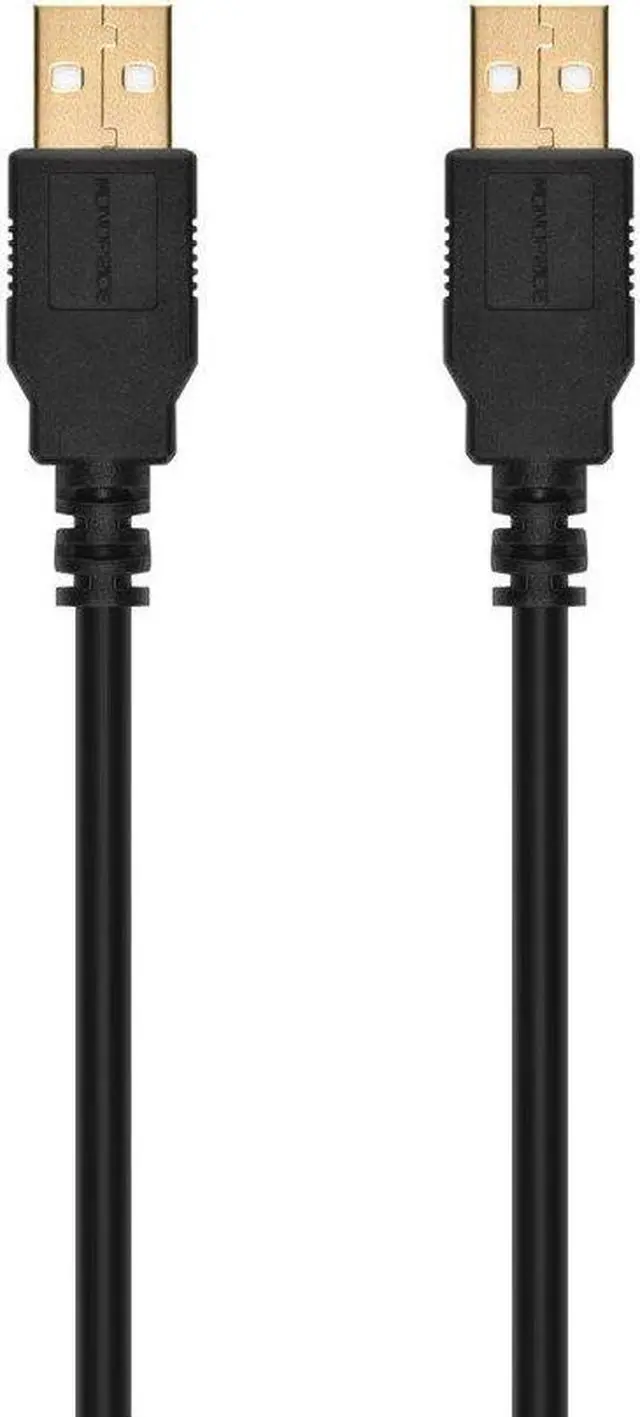 Alt view image 3 of 9 - Monoprice USB 2.0 Cable - 1.5 Feet - Black | USB Type-A Male to USB Type-A Male, 28/24AWG, Gold Plated for Data Transfer Hard Drive Enclosures, Printers, Modems, Cameras and More!