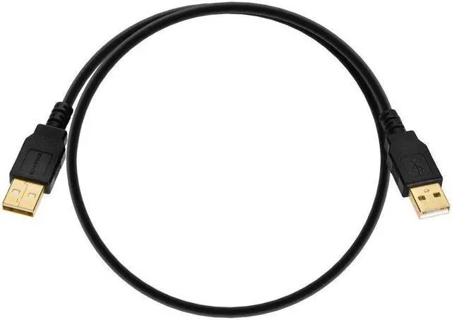 Alt view image 4 of 9 - Monoprice USB 2.0 Cable - 1.5 Feet - Black | USB Type-A Male to USB Type-A Male, 28/24AWG, Gold Plated for Data Transfer Hard Drive Enclosures, Printers, Modems, Cameras and More!
