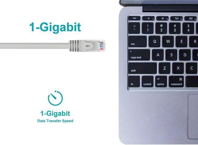 Alt view image 9 of 10 - Monoprice Cat5e Ethernet Patch Cable - 10 Feet - Gray | Network Internet Cord - RJ45, Stranded, 350Mhz, UTP, Pure Bare Copper Wire, 24AWG - Flexboot Series