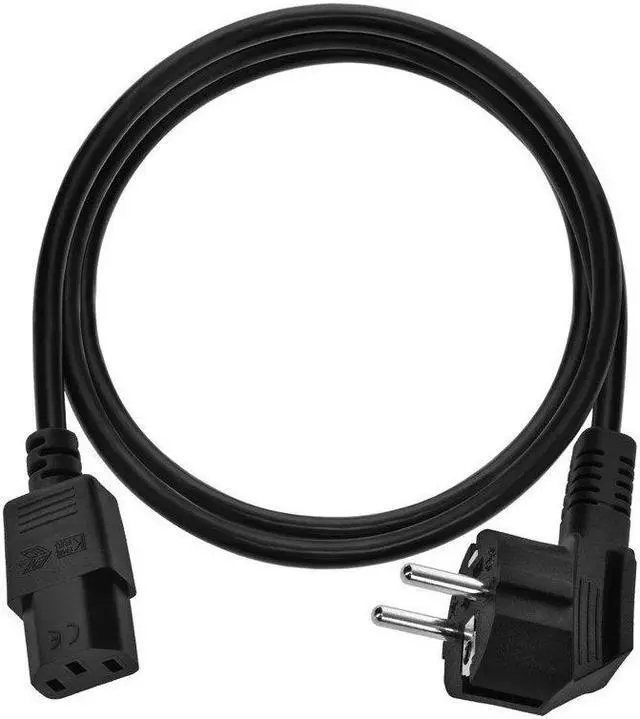 Alt view image 4 of 12 - Monoprice Power Cord - 6 Feet - Black | CEE 7/7 SCHUKO (Europe) to IEC 60320 C13, 18AWG, 5A/1250W, 250V, 3-Prong