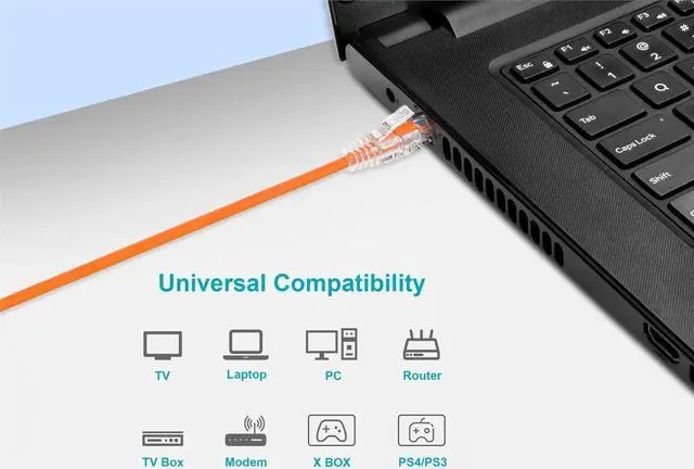 Alt view image 15 of 15 - Monoprice Cat6 Ethernet Patch Cable - 14 Feet - Orange | Snagless RJ45 Stranded 550MHz UTP CMR Riser Rated Pure Bare Copper Wire 28AWG - SlimRun Series