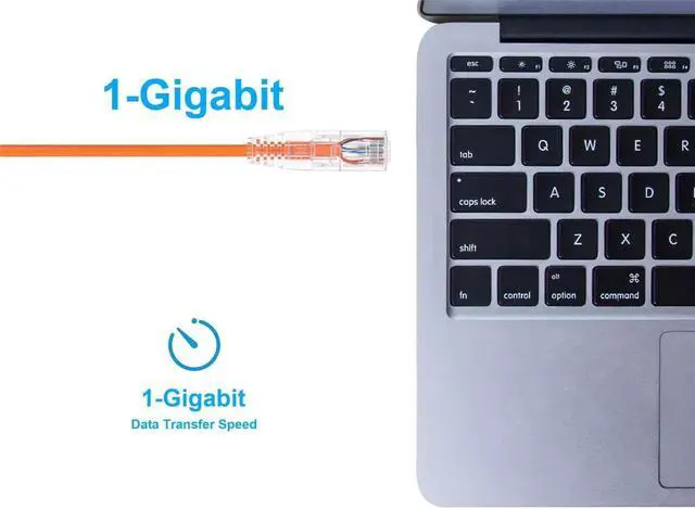 Alt view image 12 of 13 - Monoprice Cat6 Ethernet Patch Cable - 7 feet - Orange | Snagless RJ45 Stranded 550MHz UTP CMR Riser Rated Pure Bare Copper Wire 28AWG - SlimRun Series