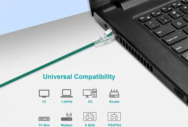 Alt view image 18 of 18 - Monoprice Cat6 Ethernet Patch Cable - 5 feet - Green | Snagless RJ45 Stranded 550MHz UTP CMR Riser Rated Pure Bare Copper Wire 28AWG - SlimRun Series