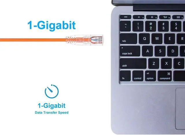 Alt view image 15 of 16 - Monoprice Cat6 Ethernet Patch Cable - 1 feet - Orange | Snagless RJ45 Stranded 550MHz UTP CMR Riser Rated Pure Bare Copper Wire 28AWG - SlimRun Series