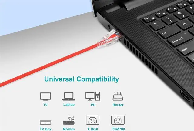 Alt view image 15 of 15 - Monoprice Cat6 Ethernet Patch Cable - 5 feet - Red | Snagless RJ45 Stranded 550MHz UTP CMR Riser Rated Pure Bare Copper Wire 28AWG - SlimRun Series