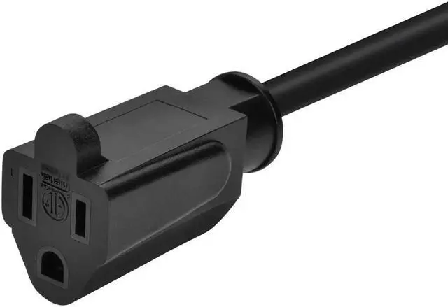 Alt view image 3 of 6 - Monoprice Power Cord Splitter - 6 Feet - Black | NEMA 5-15P to 2x NEMA 5-15R, 16AWG, 13A, SJT, Plug Two Devices into a Single Power Outlet