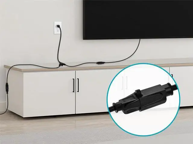 Alt view image 6 of 6 - Monoprice Power Cord Splitter - 6 Feet - Black | NEMA 5-15P to 2x NEMA 5-15R, 16AWG, 13A, SJT, Plug Two Devices into a Single Power Outlet