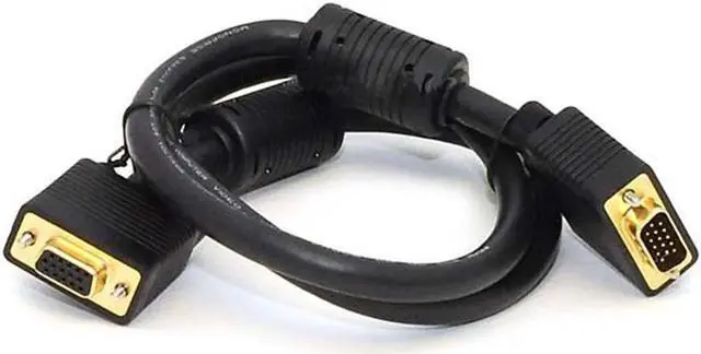 Alt view image 6 of 7 - Monoprice SVGA Super VGA M/F Monitor Cable - 3 Feet With ferrites | Gold Plated