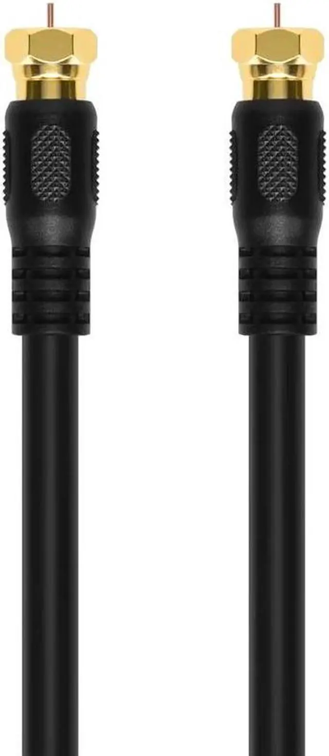 Alt view image 12 of 16 - Monoprice 3ft RG6 (18AWG) 75Ohm, Quad Shield, CL2 Coaxial Cable with F Type Connector - Black
