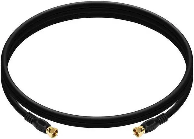 Alt view image 13 of 16 - Monoprice 3ft RG6 (18AWG) 75Ohm, Quad Shield, CL2 Coaxial Cable with F Type Connector - Black