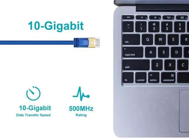 Alt view image 6 of 7 - Monoprice SlimRun Cat6A Ethernet Patch Cable - Network Internet Cord - RJ45, Stranded, STP, Pure Bare Copper Wire, 36AWG, 7ft, Blue
