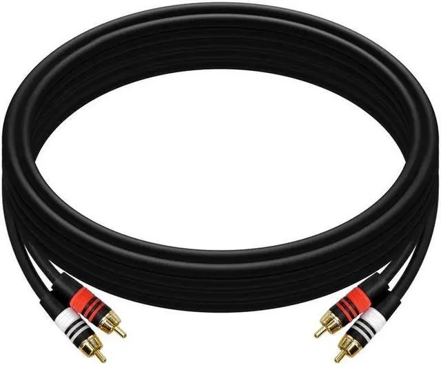 Alt view image 7 of 9 - Monoprice Premium RCA Cable - 15 Feet - Black | 2 RCA Plug to 2 RCA Plug, Male to Male, 22AWG