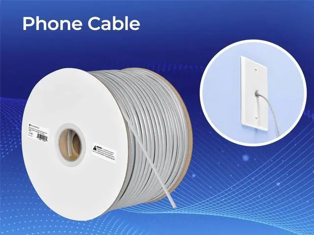 Alt view image 7 of 9 - Monoprice 6 Conductor Stranded Bulk Phone Cable - 1000 Feet - Silver, 28AWG, Flat Cable