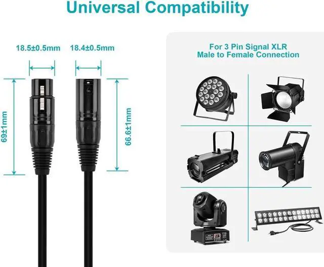 Alt view image 10 of 11 - Monoprice 20-foot (6 meter) 3-pin DMX Lighting & AES/EBU Cable