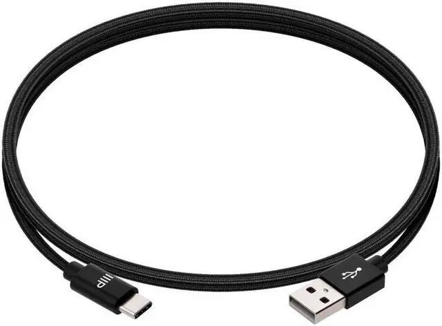 Alt view image 3 of 7 - Monoprice Nylon Braided USB C to USB A 2.0 Cable - 6 Feet - Black | Type C, Fast Charging, Compatible With Samsung Galaxy S10/ Note 8, LG V20 and More - Palette Series