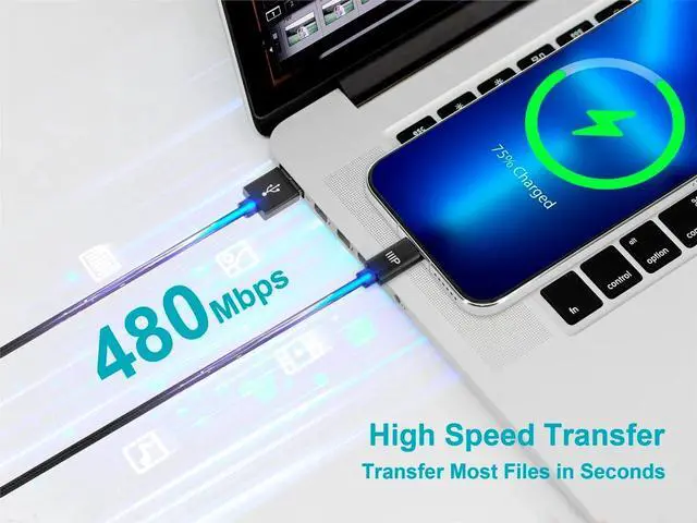 Alt view image 4 of 7 - Monoprice Nylon Braided USB C to USB A 2.0 Cable - 6 Feet - Black | Type C, Fast Charging, Compatible With Samsung Galaxy S10/ Note 8, LG V20 and More - Palette Series