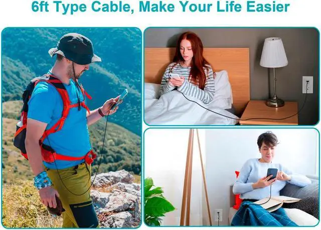 Alt view image 6 of 7 - Monoprice Nylon Braided USB C to USB A 2.0 Cable - 6 Feet - Black | Type C, Fast Charging, Compatible With Samsung Galaxy S10/ Note 8, LG V20 and More - Palette Series