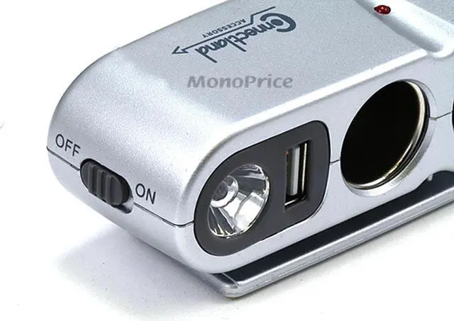 Alt view image 3 of 5 - Car Charger Multi-Socket With Light And USB Port 0.5mAh