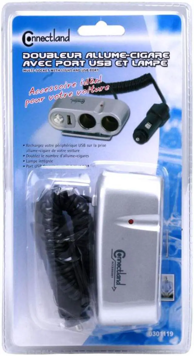 Alt view image 4 of 5 - Car Charger Multi-Socket With Light And USB Port 0.5mAh