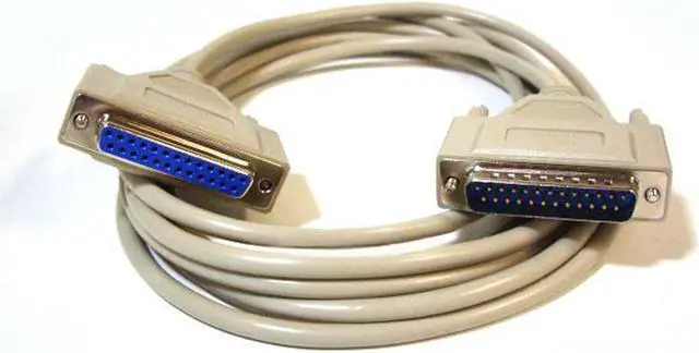 Main image of Monoprice 6ft Molded Null Modem DB25 Male/Female Cable