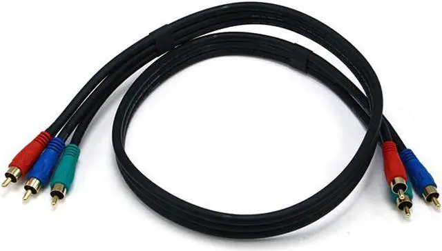 Alt view image 2 of 5 - Monoprice 3ft 22AWG 3-RCA Component Video/Audio RG-59/U Coaxial Cable - Black