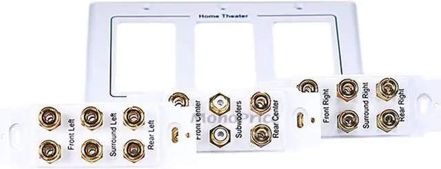 Alt view image 3 of 8 - Monoprice 3-Gang 8.2 Surround Sound Distribution Coupler Wall Plate